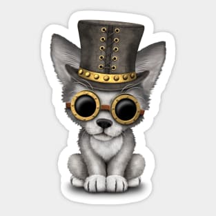 Steampunk Baby Wolf Cub Sticker